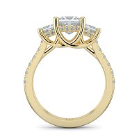 Dalia 3 Stones with Diamonds on Band