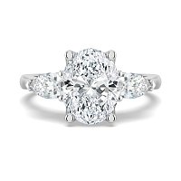 Tulip 3 Stones with Cathedral Band