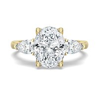 Tulip 3 Stones with Cathedral Band