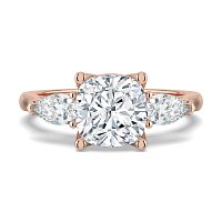 Tulip 3 Stones with Cathedral Band