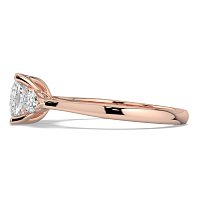 Tulip 3 Stones with Cathedral Band