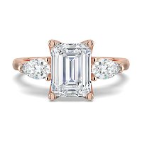 Tulip 3 Stones with Cathedral Band