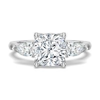 Tulip 3 Stones with Cathedral Band