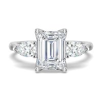 Tulip 3 Stones with Cathedral Band