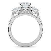 Tulip 3 Stones with Cathedral Band
