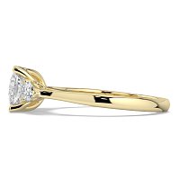 Tulip 3 Stones with Cathedral Band