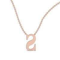 S Bound Initial Pendant with Lab-Grown Diamonds and Attached Chain 0.10cts