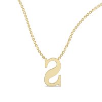 S Bound Initial Pendant with Lab-Grown Diamonds and Attached Chain 0.10cts