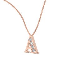 A Bound Initial Pendant with Lab-Grown Diamonds and Attached Chain 0.2cts