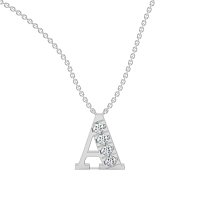 A Bound Initial Pendant with Lab-Grown Diamonds and Attached Chain 0.2cts