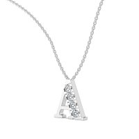 A Bound Initial Pendant with Lab-Grown Diamonds and Attached Chain 0.2cts