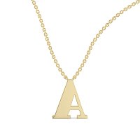 A Bound Initial Pendant with Lab-Grown Diamonds and Attached Chain 0.2cts