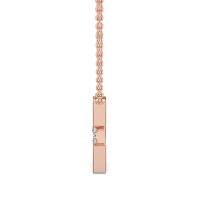 C Bound Initial Pendant with Lab-Grown Diamonds and Attached Chain 0.12cts