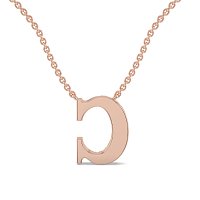 C Bound Initial Pendant with Lab-Grown Diamonds and Attached Chain 0.12cts