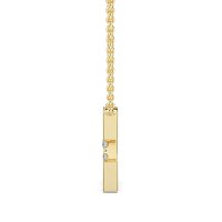 C Bound Initial Pendant with Lab-Grown Diamonds and Attached Chain 0.12cts