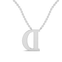 D Bound Initial Pendant with Lab-Grown Diamonds and Attached Chain 0.11cts