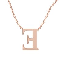 E Bound Initial Pendant with Lab-Grown Diamonds and Attached Chain 0.15cts