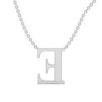 E Bound Initial Pendant with Lab-Grown Diamonds and Attached Chain 0.15cts