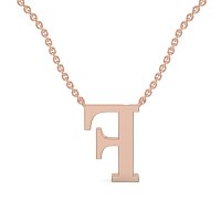F Bound Initial Pendant with Lab-Grown Diamonds and Attached Chain 0.15cts
