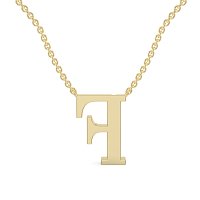 F Bound Initial Pendant with Lab-Grown Diamonds and Attached Chain 0.15cts