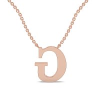 G Bound Initial Pendant with Lab-Grown Diamonds and Attached Chain 0.17cts