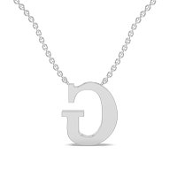 G Bound Initial Pendant with Lab-Grown Diamonds and Attached Chain 0.17cts