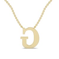 G Bound Initial Pendant with Lab-Grown Diamonds and Attached Chain 0.17cts