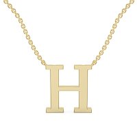 H Bound Initial Pendant with Lab-Grown Diamonds and Attached Chain 0.18cts