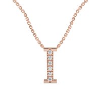 I Bound Initial Pendant with Lab-Grown Diamonds and Attached Chain 0.09cts