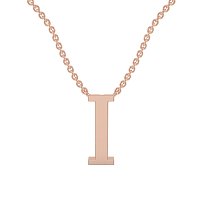 I Bound Initial Pendant with Lab-Grown Diamonds and Attached Chain 0.09cts