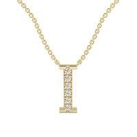 I Bound Initial Pendant with Lab-Grown Diamonds and Attached Chain 0.09cts