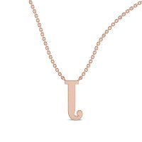 J Bound Initial Pendant with Lab-Grown Diamonds and Attached Chain 0.07cts
