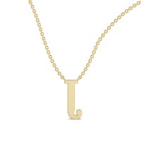 J Bound Initial Pendant with Lab-Grown Diamonds and Attached Chain 0.07cts