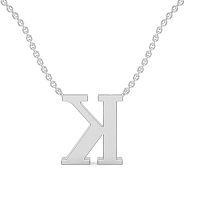 K Bound Initial Pendant with Lab-Grown Diamonds and Attached Chain 0.09cts