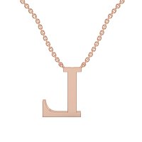 L Bound Initial Pendant with Lab-Grown Diamonds and Attached Chain 0.09cts