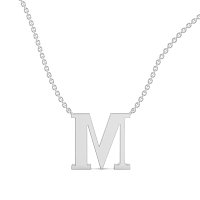 M Bound Initial Pendant with Lab-Grown Diamonds and Attached Chain 0.25cts