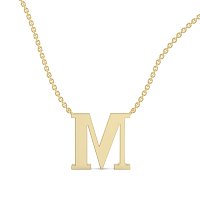 M Bound Initial Pendant with Lab-Grown Diamonds and Attached Chain 0.25cts