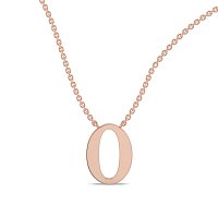 O Bound Initial Pendant with Lab-Grown Diamonds and Attached Chain 0.19cts