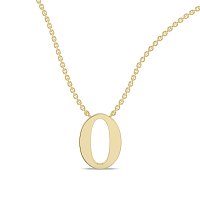 O Bound Initial Pendant with Lab-Grown Diamonds and Attached Chain 0.19cts