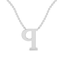 P Bound Initial Pendant with Lab-Grown Diamonds and Attached Chain 0.09cts