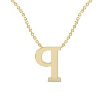 P Bound Initial Pendant with Lab-Grown Diamonds and Attached Chain 0.09cts