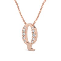 Q Bound Initial Pendant with Lab-Grown Diamonds and Attached Chain 0.19cts