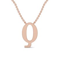 Q Bound Initial Pendant with Lab-Grown Diamonds and Attached Chain 0.19cts