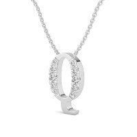 Q Bound Initial Pendant with Lab-Grown Diamonds and Attached Chain 0.19cts