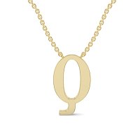 Q Bound Initial Pendant with Lab-Grown Diamonds and Attached Chain 0.19cts