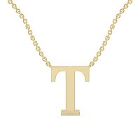 T Bound Initial Pendant with Lab-Grown Diamonds and Attached Chain 0.09cts