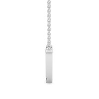 V Bound Initial Pendant with Lab-Grown Diamonds and Attached Chain 0.08cts