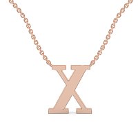 X Bound Initial Pendant with Lab-Grown Diamonds and Attached Chain 0.11cts