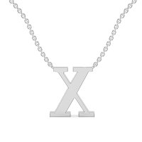 X Bound Initial Pendant with Lab-Grown Diamonds and Attached Chain 0.11cts