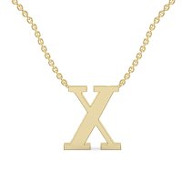 X Bound Initial Pendant with Lab-Grown Diamonds and Attached Chain 0.11cts